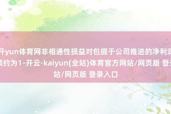 开yun体育网非相通性损益对包摄于公司推进的净利润影响额约为1-开云·kaiyun(全站)体育官方网站/网页版 登录入口