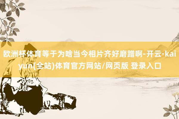 欧洲杯体育等于为啥当今相片齐好磨蹭啊-开云·kaiyun(全站)体育官方网站/网页版 登录入口