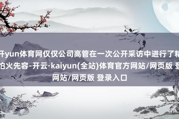 开yun体育网仅仅公司高管在一次公开采访中进行了精真金不怕火先容-开云·kaiyun(全站)体育官方网站/网页版 登录入口