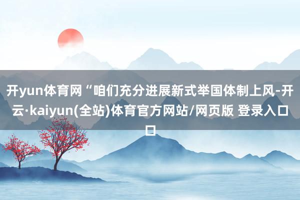 开yun体育网　　“咱们充分进展新式举国体制上风-开云·kaiyun(全站)体育官方网站/网页版 登录入口